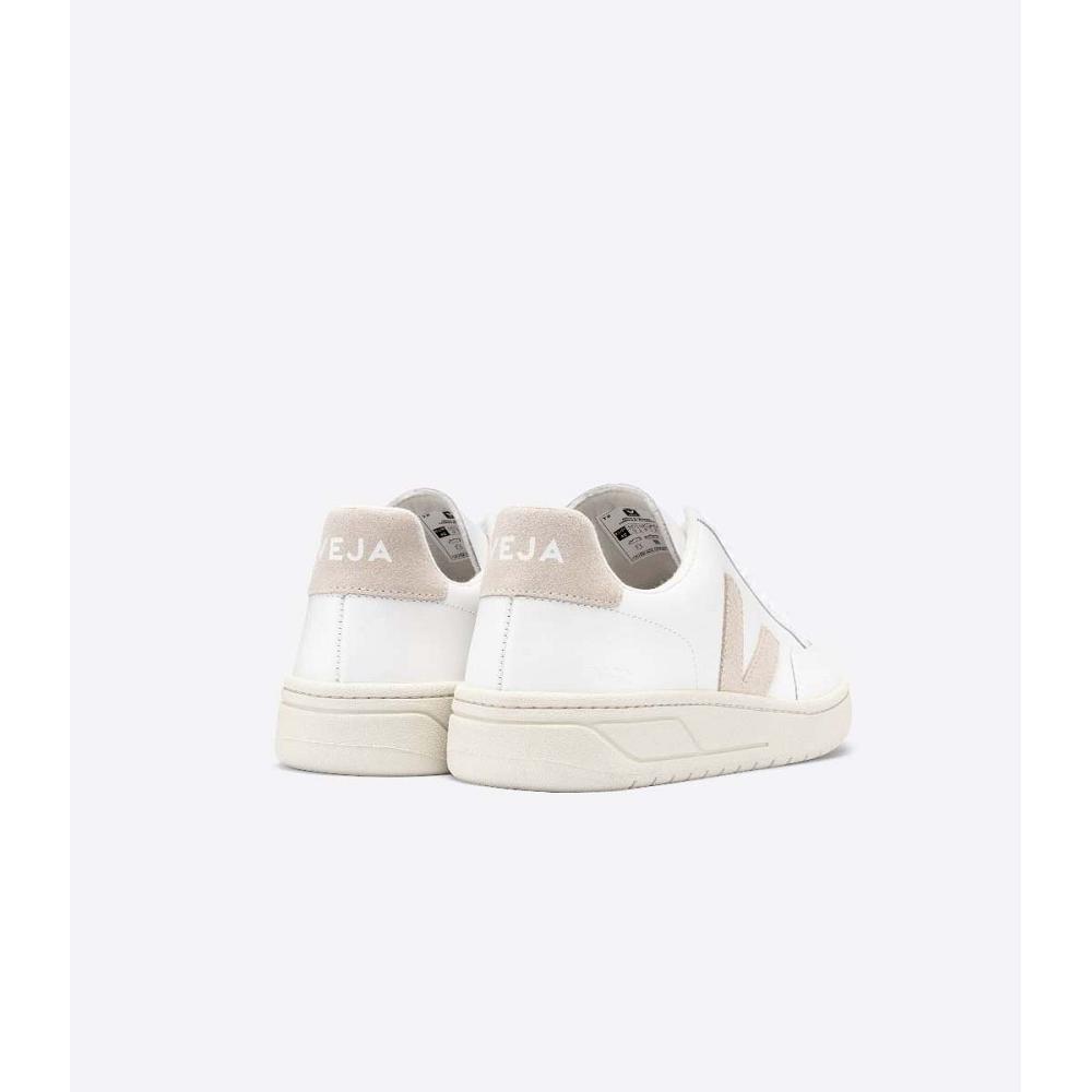 Veja V-12 LEATHER Tornacipő Férfi White/Pink | HU 342OKI